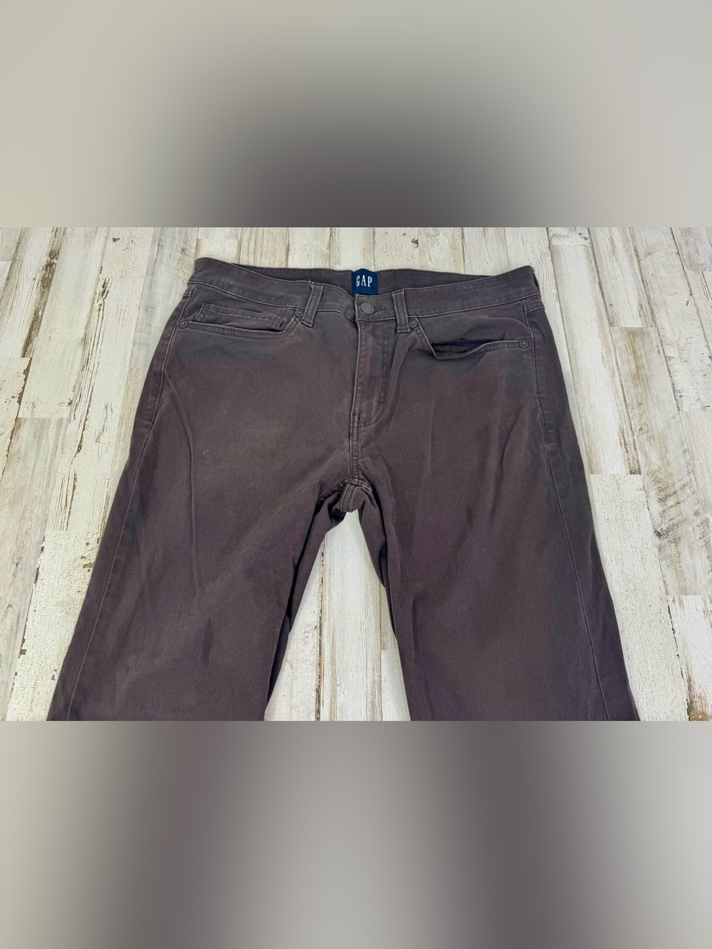 Gap Mens Straight Leg Pants Khaki Brown 32x32 (33x30) Button Zip Close - Picture 2 of 11